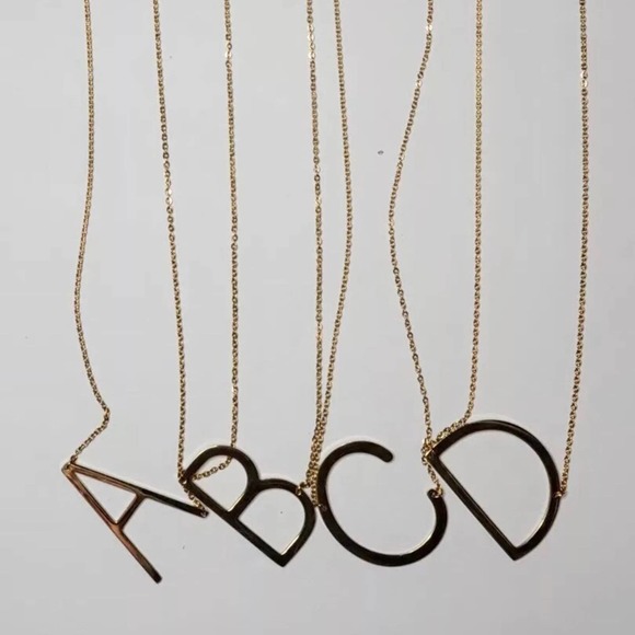 Gold Initial Pendant Necklace Letters A-Z - Picture 8 of 10